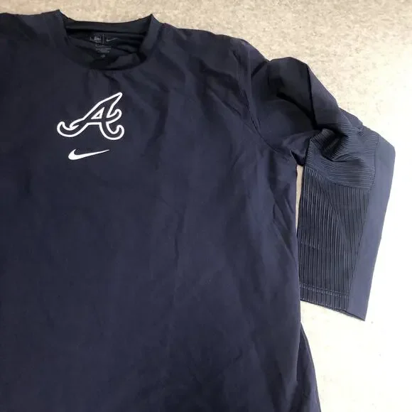Atlanta Braves Nike Batting Shirt Mens XL MLB Long Sleeve Vented Baseball New - Picture 2 of 13